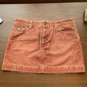 90s Grunge American Eagle Outfitters Corduroy Mini Skirt - Rust